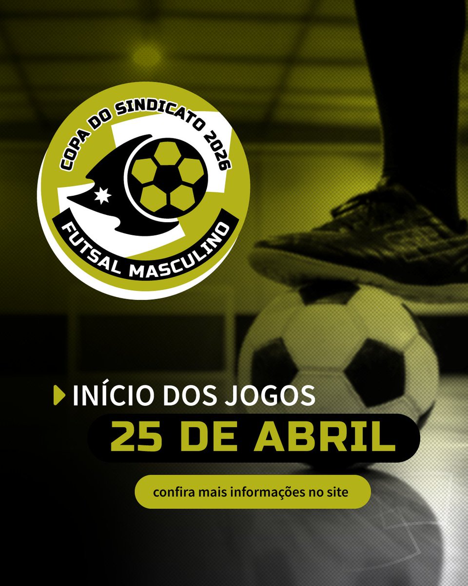 A bola vai rolar! ⚽

A tradicional Copa do Sindicato de Futsal Masculino vai começar neste sábado, 25 de abril, com os jogos marcados a partir das 9h, na quadra do Espaço Cultural e Esportivo, e com transmissão ao vivo pelo YouTube: youtube.com/@seebcuritiba/…
