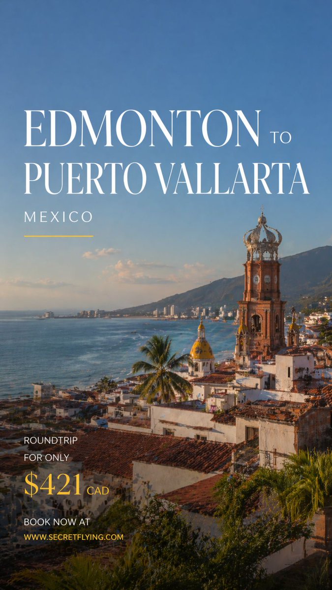 SecretFlying's tweet image. #Edmonton, Canada to Puerto Vallarta, Mexico for only $421 CAD roundtrip #Travel

secretflying.com/posts/non-stop…