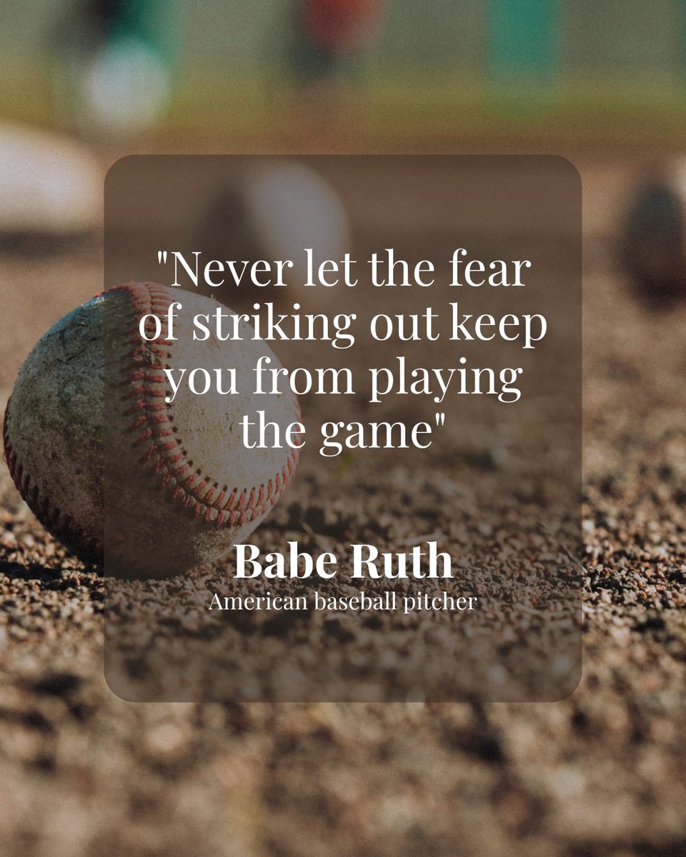 Betty44804379's tweet image. I guess we have to keep playing! 🙏

Every strike brings you closer to the next home run. ⚾

#inspiring #motivation #sports #baseball #baberuth #quote #positivevibes #grindmode #staystrong