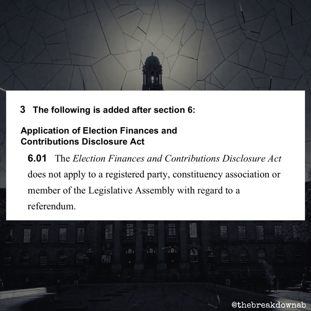 TheBreakdownAB's tweet photo. As the debate goes on as to whether Smith can redefine what counts as a political party for a referendum…

There’s another change that she quietly made yesterday.

Accountability appears to have been removed for those that are considered parties.

#abpoli #ableg #cdnpoli https://t.co/kBkuCPlpOA
