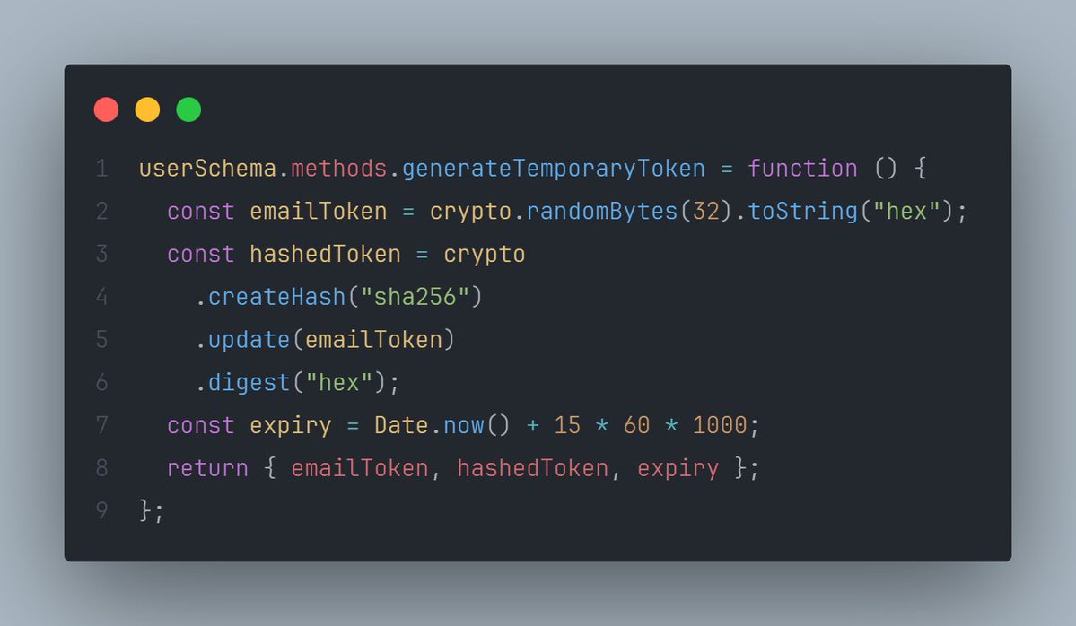 danielshola__'s tweet image. Hey guys! Auth system update: Email verification!

The logic:  Tokens generated via crypto; only SHA-256 hashes hit the DB for safety.  Tight 15-min expiry window.  Clean templates via Mailgen.
Security isn't a side quest. 
#BuildInPublic #NodeJS #Backend