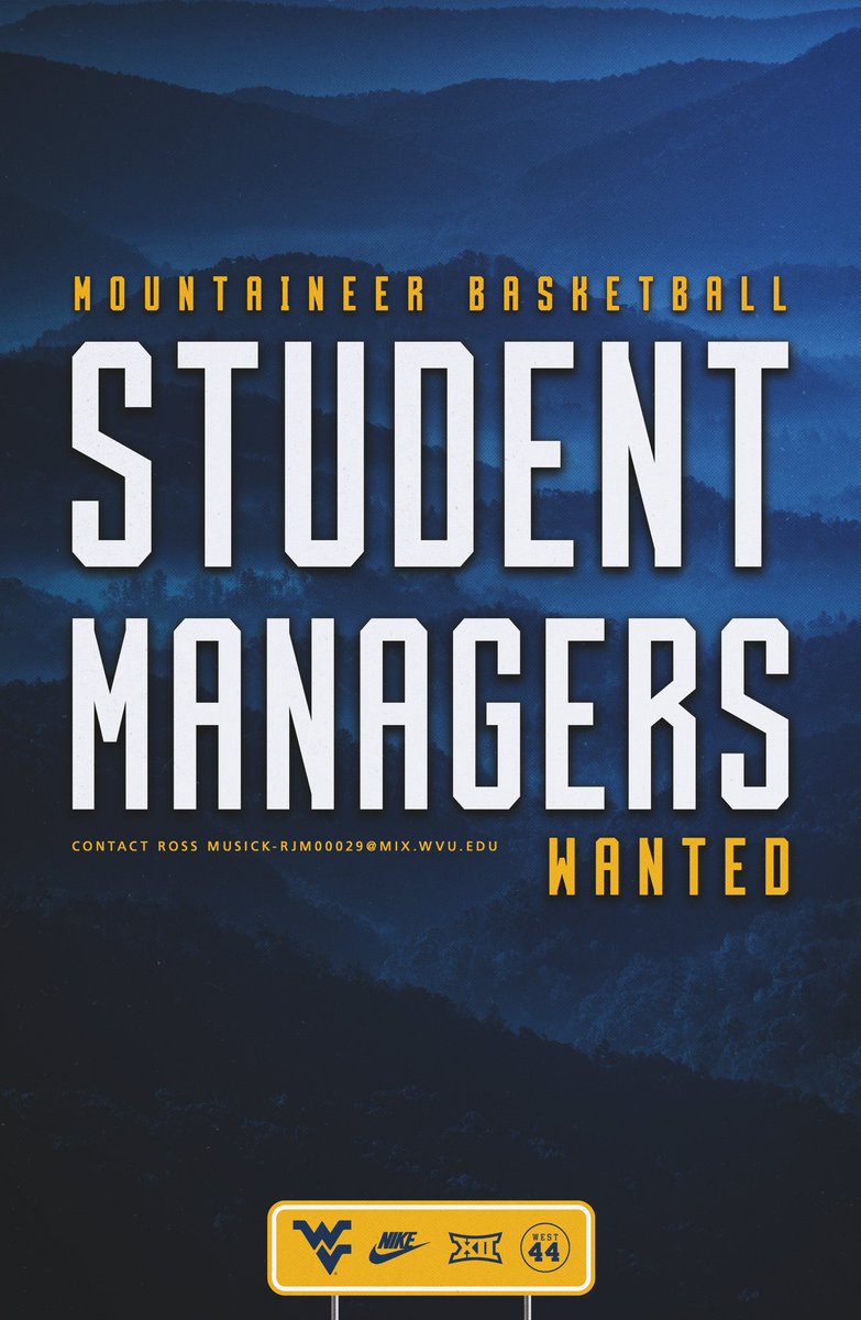 WVU_mbbmanagers's tweet image. 🚨STUDENT MANAGERS WANTED🚨

Come be apart of WVU Men’s Basketball and learn from some of the best in the game!

(Must be a full time student at WVU)

#LetsGo #HailWV
