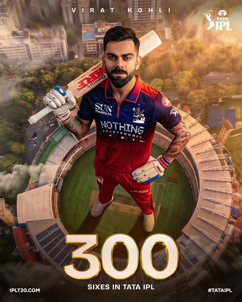 Another day, another BIG milestone for Virat Kohli 🫡

He now becomes only the 3⃣rd player to hit 3⃣0⃣0⃣ sixes in #TATAIPL 🔥

#RCB 83/1 in 8 overs

Updates ▶️ bit.ly/TATAIPL-2026-34

#KhelBindaas | #RCBvGT | <a href="/imVkohli/">Virat Kohli</a> | <a href="/RCBTweets/">Royal Challengers Bengaluru</a>
