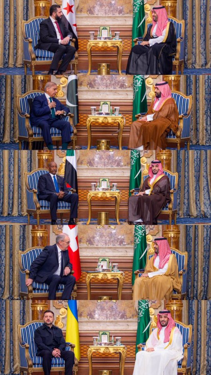 HRHMBNSALMAAN's tweet photo. صور سيدي وزعماء من مختلف الدول 🇸🇦
يلتزم سيدي بلون البشت لكل يوم لون حسب ماهو معتمد ، لتوحيد الألوان للجميع في المؤتمرات الرسمية . https://t.co/8p5daO52PZ
