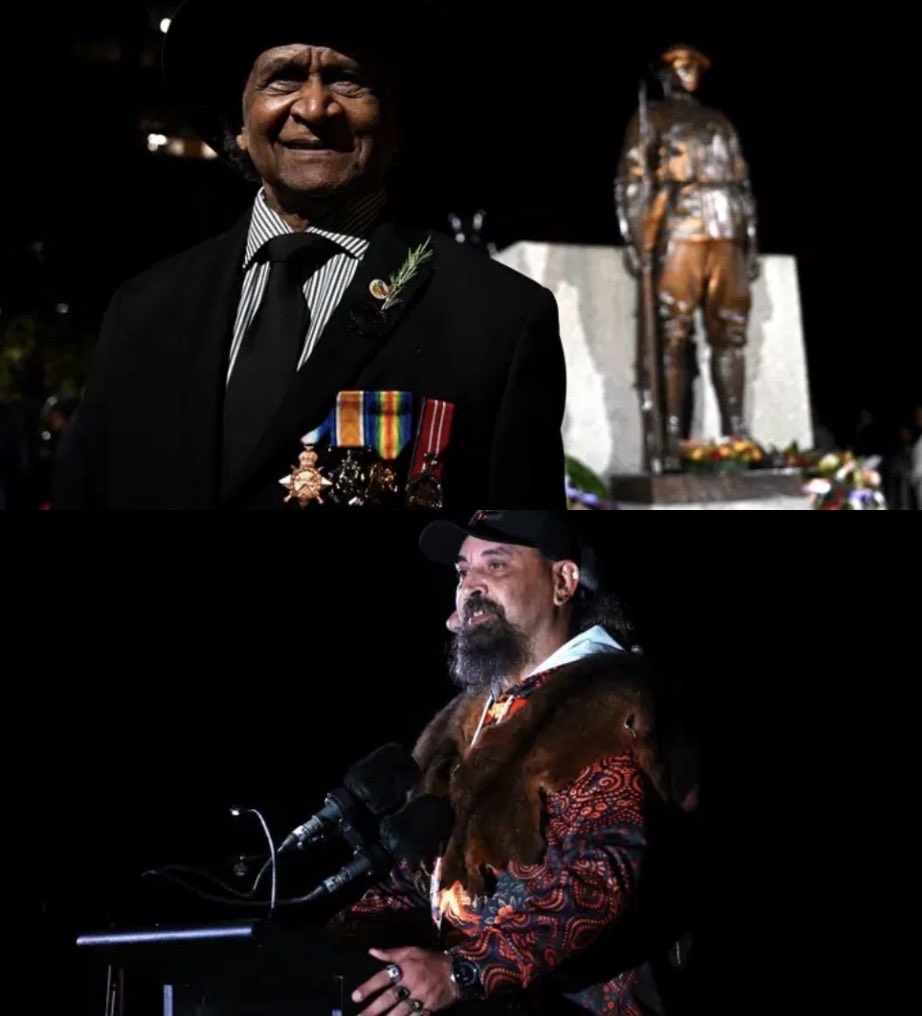 Melbourne_says's tweet image. In the face of the booing at the ANZAC day dawn services in both Sydney and Melbourne today, Uncle Ray Minniecon and Uncle Mark Brown stood proud and didn't even flinch. 

This is what real pride looks like. 👇🏼