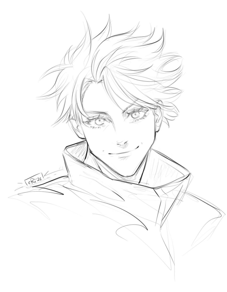 AHHH his fluffy hair!! 🥺✨

I had to sketch it 😮‍💨