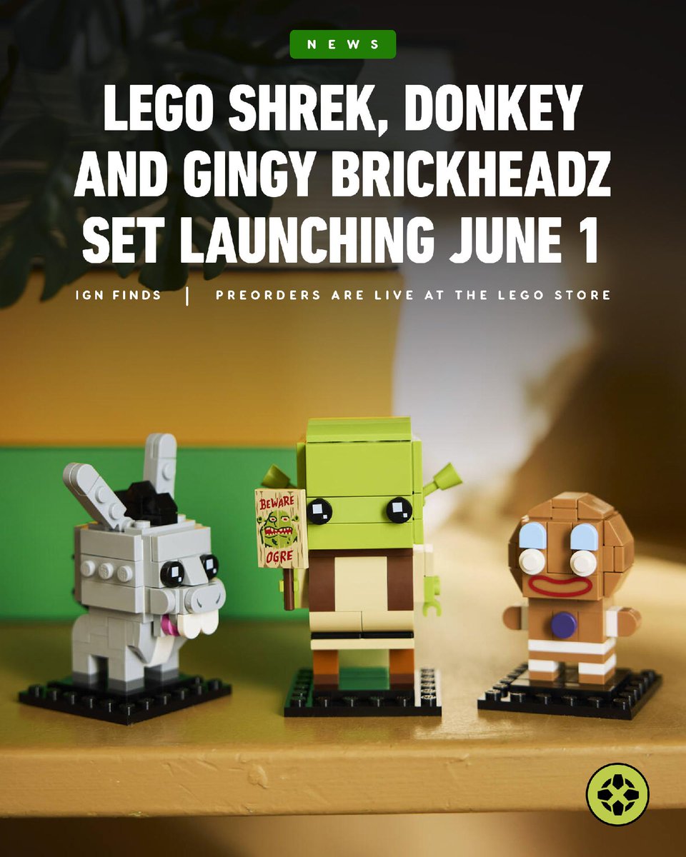IGNDeals's tweet image. LEGO Shrek, Donkey and Gingy set up for preorder at LEGO for $24.99, comes out June 1, the same day as the other Shrek LEGO. If you buy them both you qualify for the Fortnite GWP. zdcs.link/QrJEoD #ad