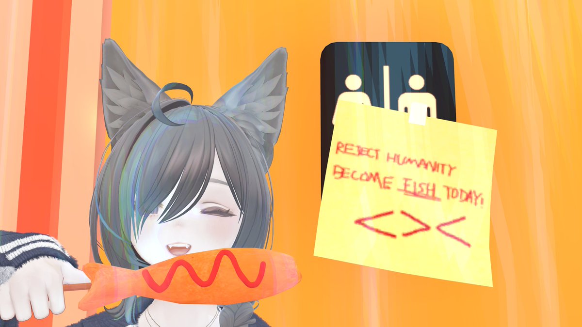 ArakawaRei_VR's tweet photo. おはよ～
無人のバーガーショップでフィッシュフライとバーガーを食べ尽くしたと思ったら、「フライディ・チャイナタウン」の音色とともに熱帯魚が導くその先で、星全体が一つの巨大なハンバーガーであり自分たちはバンズに挟まれた具材だと知る───
って、夢を見たんだ。 https://t.co/ji8bl3g2v9