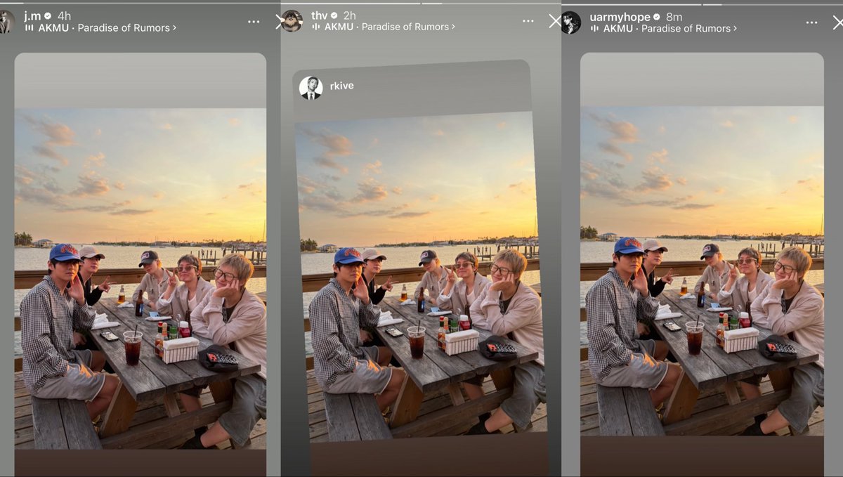 _BTSMoments_'s tweet image. [📸 Instagram Stories — #Jhope, #Jimin &amp;amp; #V] 

*reposted #RM's story