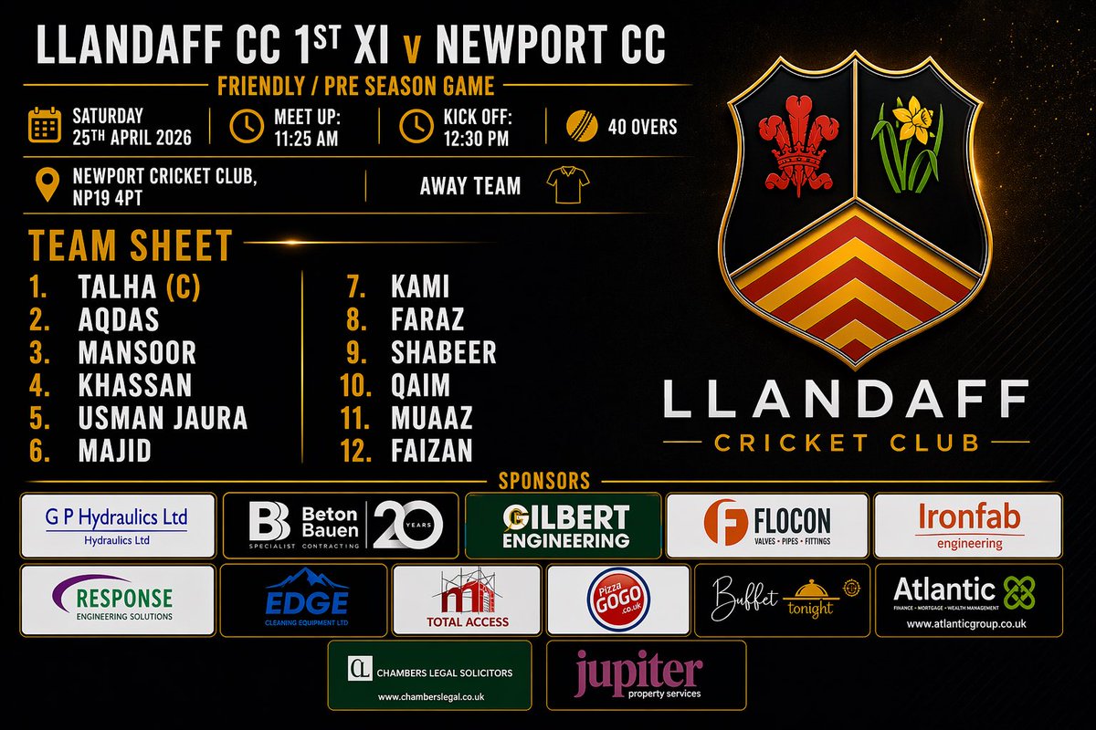 LlandaffCC's tweet photo. Pre-season continues this weekend 🏏

1st XI head to Newport CC on Saturday @NewportCricketC 
2nd XI travel to Lisvane CC on Sunday @lisvanecc 

Good luck to both sides 💪
#LlandaffCC #Cricket https://t.co/nz9JqpAUAl
