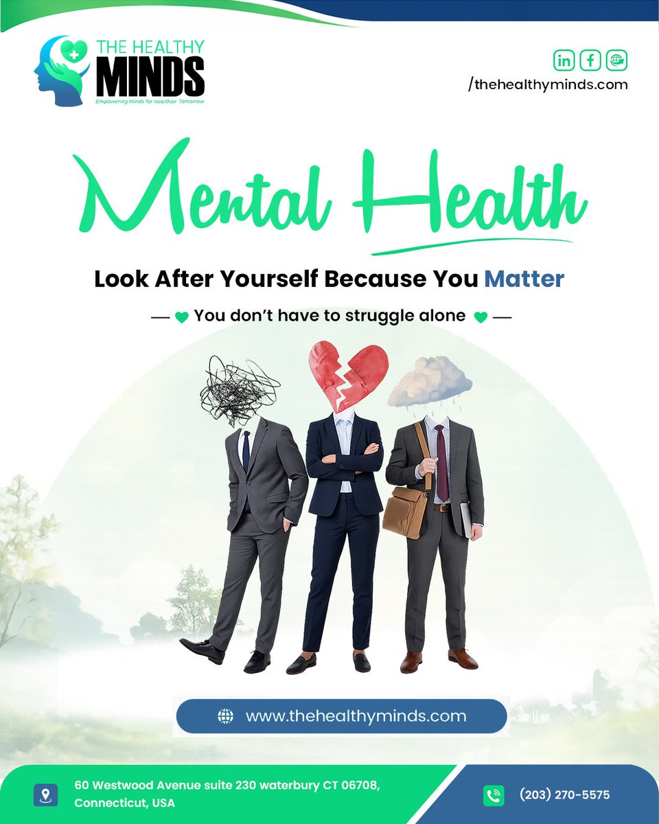 THealthyminds's tweet image. Carrying the weight of anxiety, heartbreak, and a clouded mind, all while showing up for the world every single day. That's exhausting. You deserve support just as much as anyone else.

Call us: 203 270-5575
Website: thehealthyminds.com

#MentalHealth #YouMatter