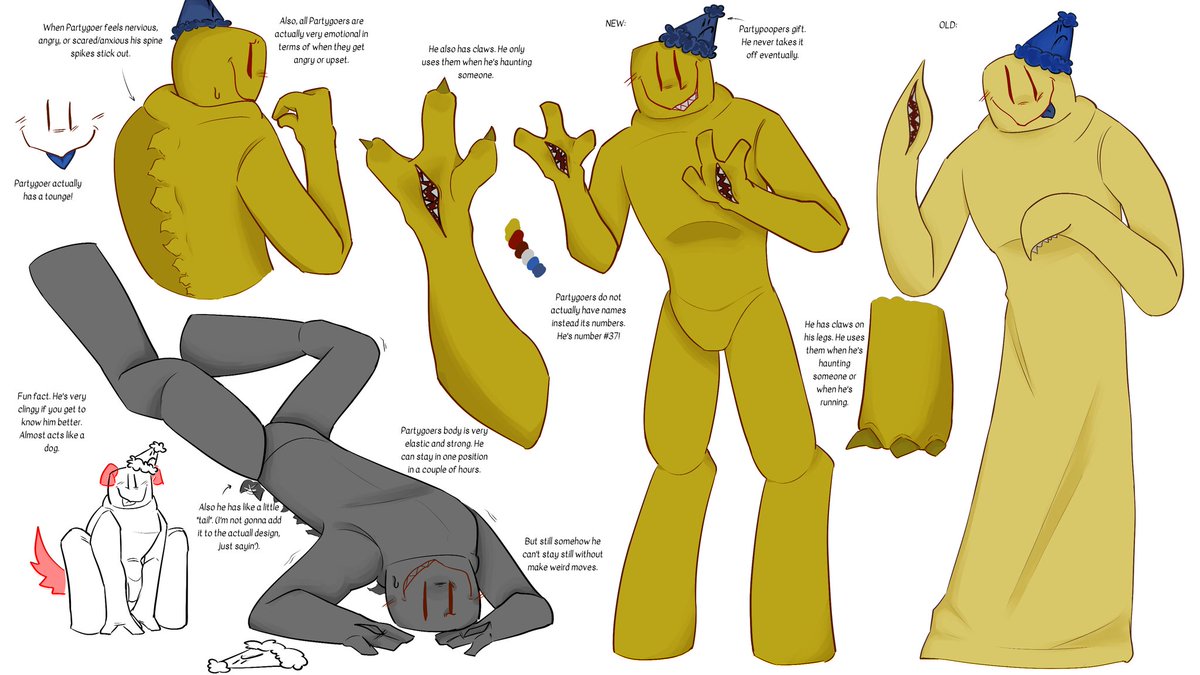 Jim_fxkll's tweet photo. Hi, so I redesigned them a bit and wrote some facts and lore about them. Hope ur all like it =)
#partypooper #partygoer #backrooms #artconcept #sadparty mentioned https://t.co/E8qFSB3eMN