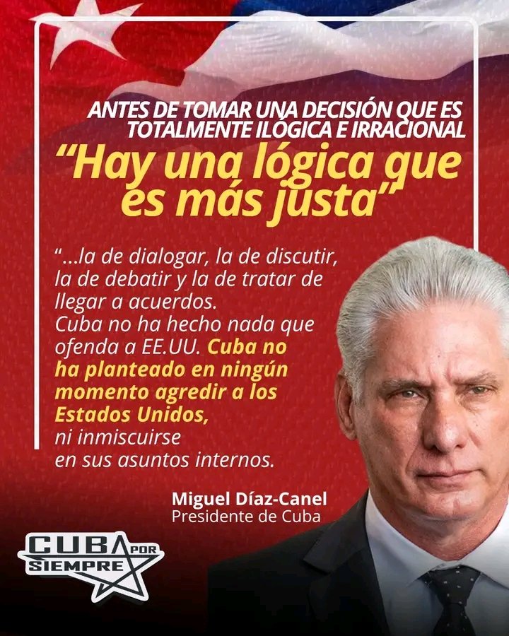 YanielDari53532's tweet image. 🇺🇸🇨🇺 El presidente Miguel Díaz-Canel Bermúdez, en su reciente entrevista con la cadena NBC News, reiteró ante la opinión pública estadounidense la voluntad de paz y respeto de Cuba frente a las históricas políticas hostiles de Washington. 
#Cuba
#MajaguaUnida