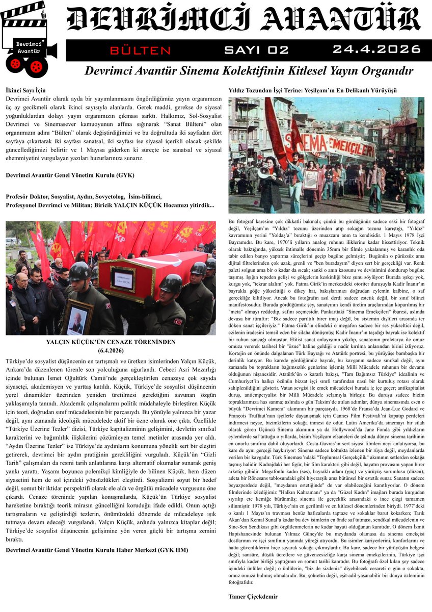 devrimciavantur's tweet photo. Devrimci Avantür'ün kitlesel yayın organı 'Bülten' ikinci sayısıyla temin noktalarında ve online olarak (profildeki substack linkinde) yayında!

https://t.co/kpTyegJ70I

Bülten, Devrimci Avantür sinema kolektifinin sanat ve siyasal yayını olarak alanlarda!

İkinci Sayıda: https://t.co/3oI1DDHF2w