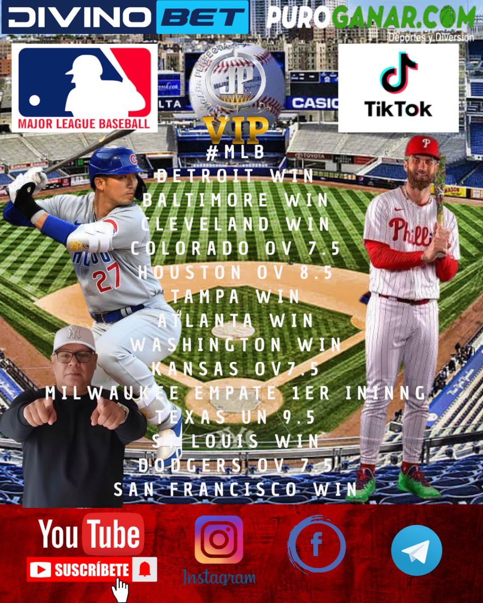 Ljperfecta's tweet photo. Todos los días estamos en vivo por tiktok regalando la guía #MLB 
Regístrate en https://t.co/5B3Vb2UteD con nuestro Código Promocional PERFECTA 
@divinoradio @divinobet1 #DIVINOBET #divinoradio @PlDeportes @Elgalle16252342 @Megasportsven https://t.co/GURvnZEYW5