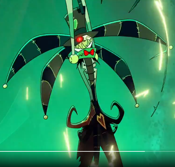 kos_balint's tweet photo. Robo-Fizz dressed up as Lucifer?! I absolutely love this detail!  It makes me wonder if this is VivziePop’s way of hinting at a Lucifer cameo in Helluva Boss Season 3. I’m crossing my fingers for a #HazbinHotel x #HelluvaBoss crossover episode – I’ve been waiting for this so much https://t.co/6Oc4fwOpkQ