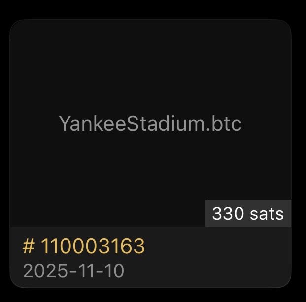 Monkeybombfb's tweet photo. @ToshiBet @gigiNFTz YankeeStadium.btc  @btcname_DID https://t.co/x1PbXFATCV