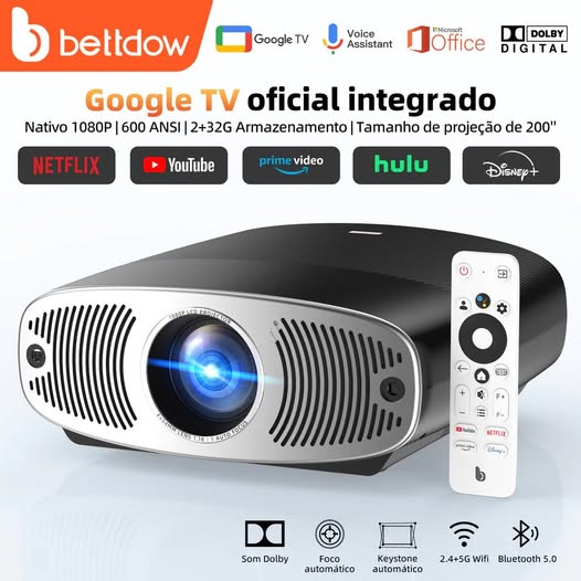 ✅ Projetor Bettdow 4K 25000 lúmens Full HD 1080p compatível com Android 9.0 (AOSP) + Google TV, Netflix original, 850 ANSI
👉 Compre agora: s.shopee.com.br/4fsXe1iwLa
➤ 👉 Só R$1.208,60
✨ Oferta por tempo limitado!