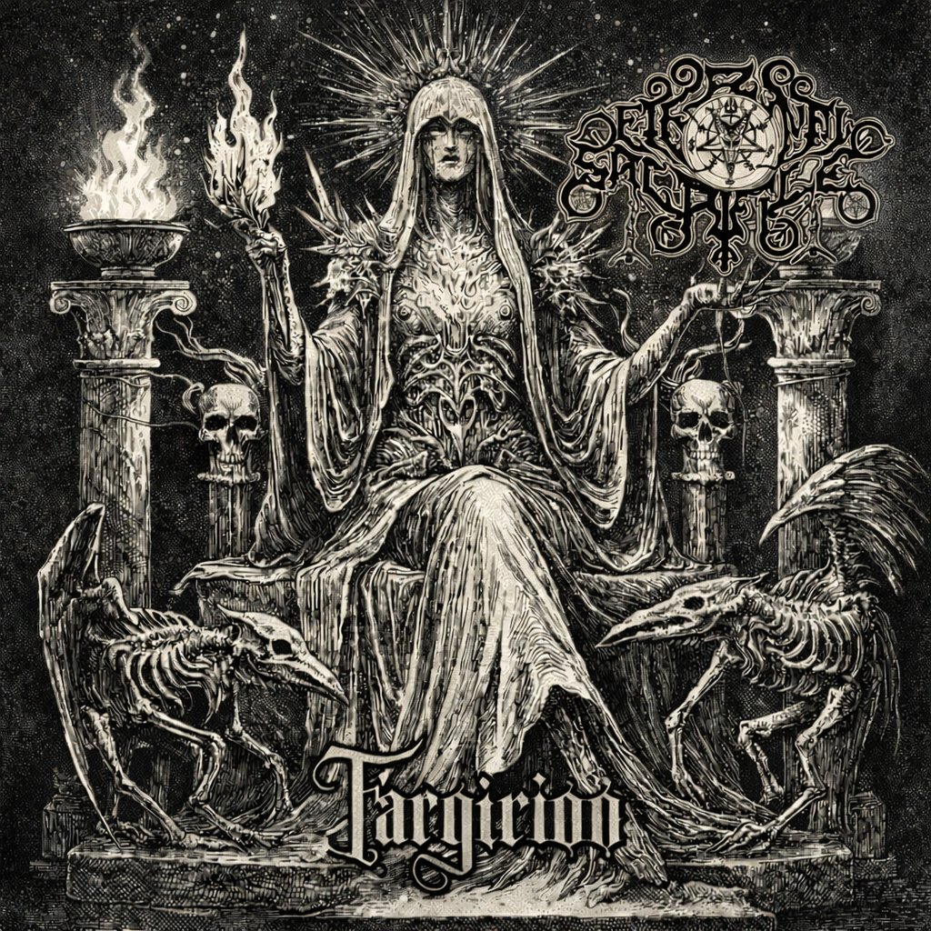 A mórbida capa de “Thargirion” foi revelada! 💀 O ETERNAL SACRIFICE prepara o terreno para o novo álbum “Hierophant”. O single chega dia 05/05. Confira a arte da horda baiana: sanguefrioproducoes.com/n/5995 #EternalSacrifice #BlackMetal #MetalNacional