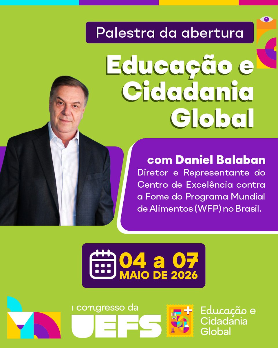 Venha participar você tb!!! 🥰

I Congresso da UEFS
04 a 07 de maio/2026

#congressodauefs #uefs50anos #palestradeabertura #educação #cidadaniaglobal #uefs

<a href="/UEFSoficial/">Portal UEFS.br</a> <a href="/tvolhosdagua/">TV Olhos D'Água</a>