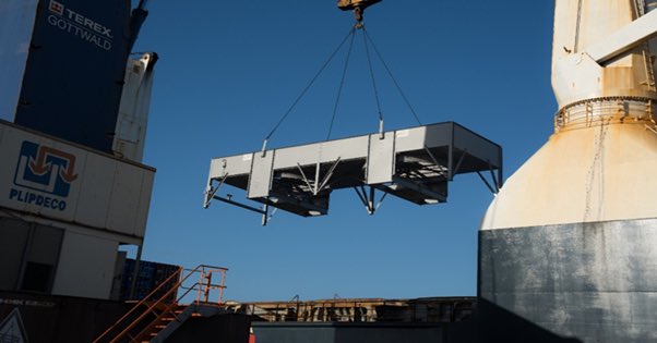 TTMEEI's tweet photo. The Honourable Dr Roodal Moonilal at the loading and transport of critical equipment by Ramps Logistics on behalf of Touchstone Exploration Trinidad Limited (Touchstone) from the Port of Point Lisas earlier today. https://t.co/AxBVGv1W6q