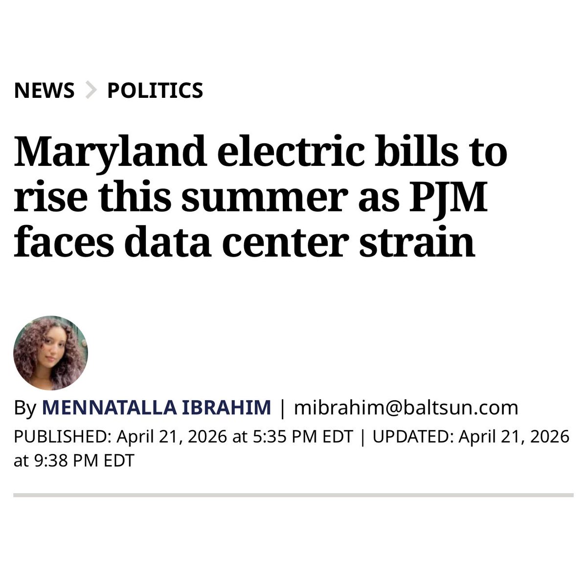 ChrisVanHollen's tweet image. You and your neighbors should not be subsidizing the electricity needs of a data center run by a trillion-dollar corporation.
 
My Power for the People Act would force Big Tech to pay for their own power needs. We should pass it today to protect consumers from rising costs NOW.