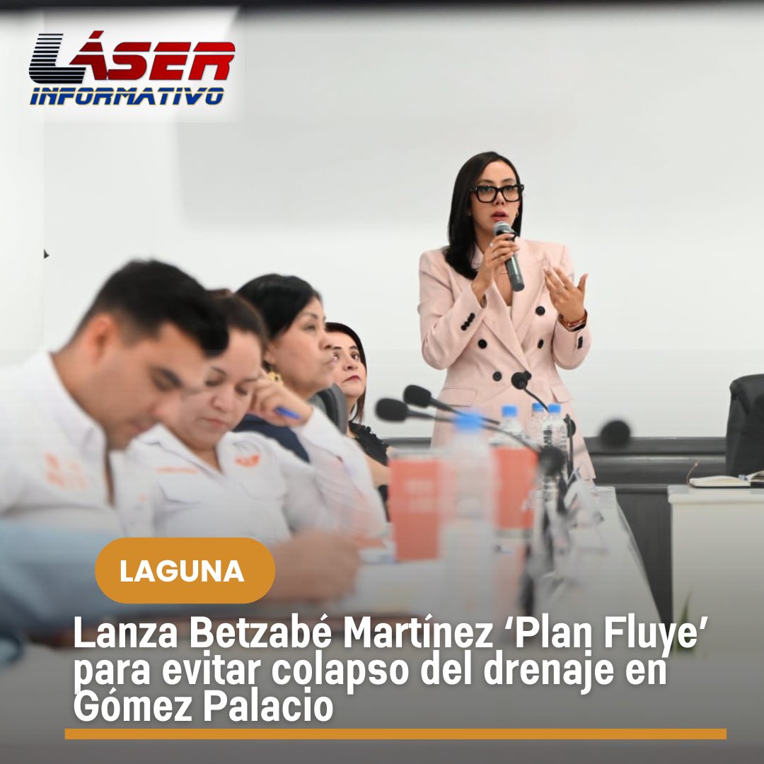 LaloSerranoZ's tweet image. #LaserInformativo

#Laguna|| Lanza Betzabé Martínez #PlanFluye para evitar colapso del drenaje en #GómezPalacio

- Advierte riesgo que impactaría a 301 mil habitantes; plantea inversión conjunta y estrategia integral para rescatar el sistema sanitario

@BetzabeMtzA presentó ante