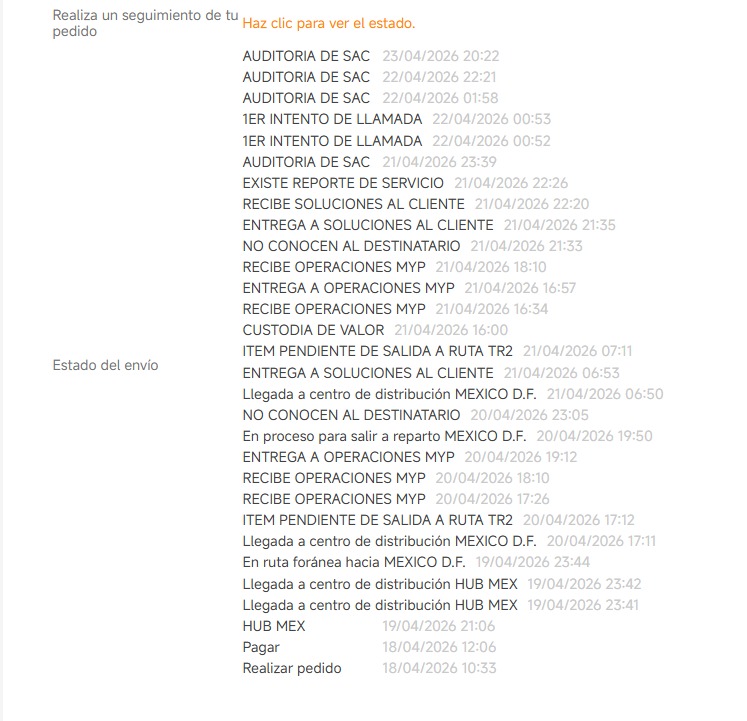 franco129504's tweet photo. @Profeco podrías apoyarme con que den el paradero de mi producto? Tanto @estafeta como @XiaomiMexico no me dan una respuesta. El día 23 tendría que haber llegado y estafeta me dice que está en una sucursal y Xiaomi no me da soluciones. Desde el 20 no cambia el estatus. https://t.co/pO7ojYRzRs