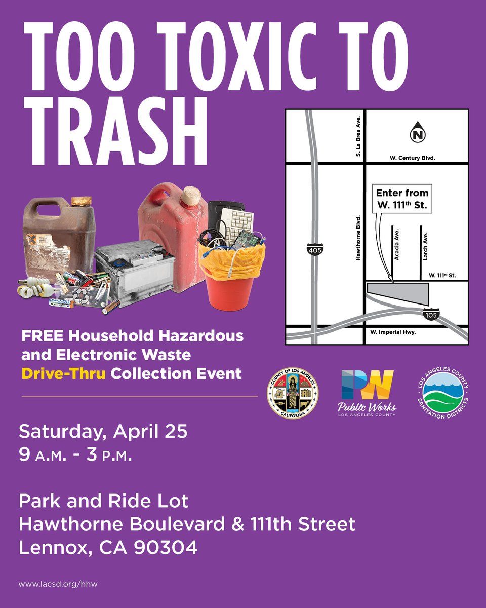 TOMORROW 04/25/26 IN #Lennox! FREE Household Hazardous