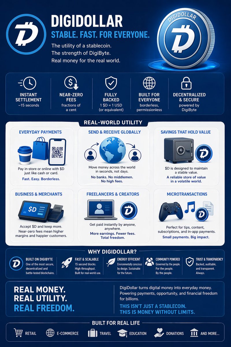 💙 $DigiDollar: When it launches, it will be a true example of crypto utility and custodial freedom 💙