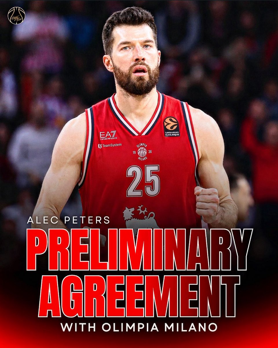 hoopsfthoughtgr's tweet image. According to @AlessandroMagg4, Alec Peters has reached a preliminary agreement for two seasons with Olimpia Milano💥

#euroleague #milano #peters #olympiacosbc #paobc