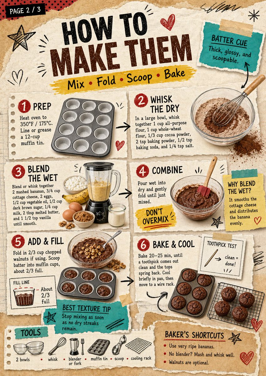 bakespace's tweet image. High-Protein Chocolate Muffins (if you want to make changes, use our BakeBot chat to modify this recipe in any way!) 
bakespace.com/recipes/detail… #muffins #baking #highprotein #bakespace