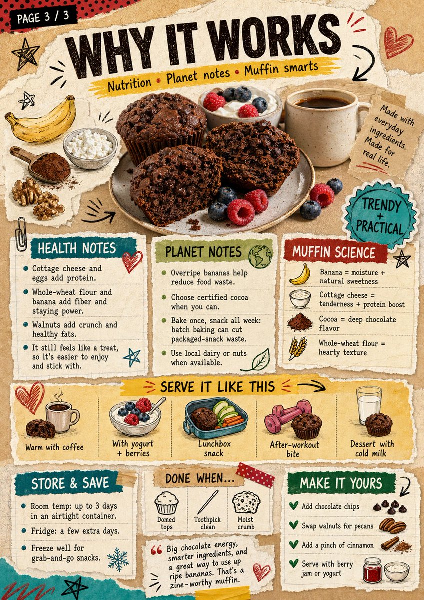 bakespace's tweet image. High-Protein Chocolate Muffins (if you want to make changes, use our BakeBot chat to modify this recipe in any way!) 
bakespace.com/recipes/detail… #muffins #baking #highprotein #bakespace