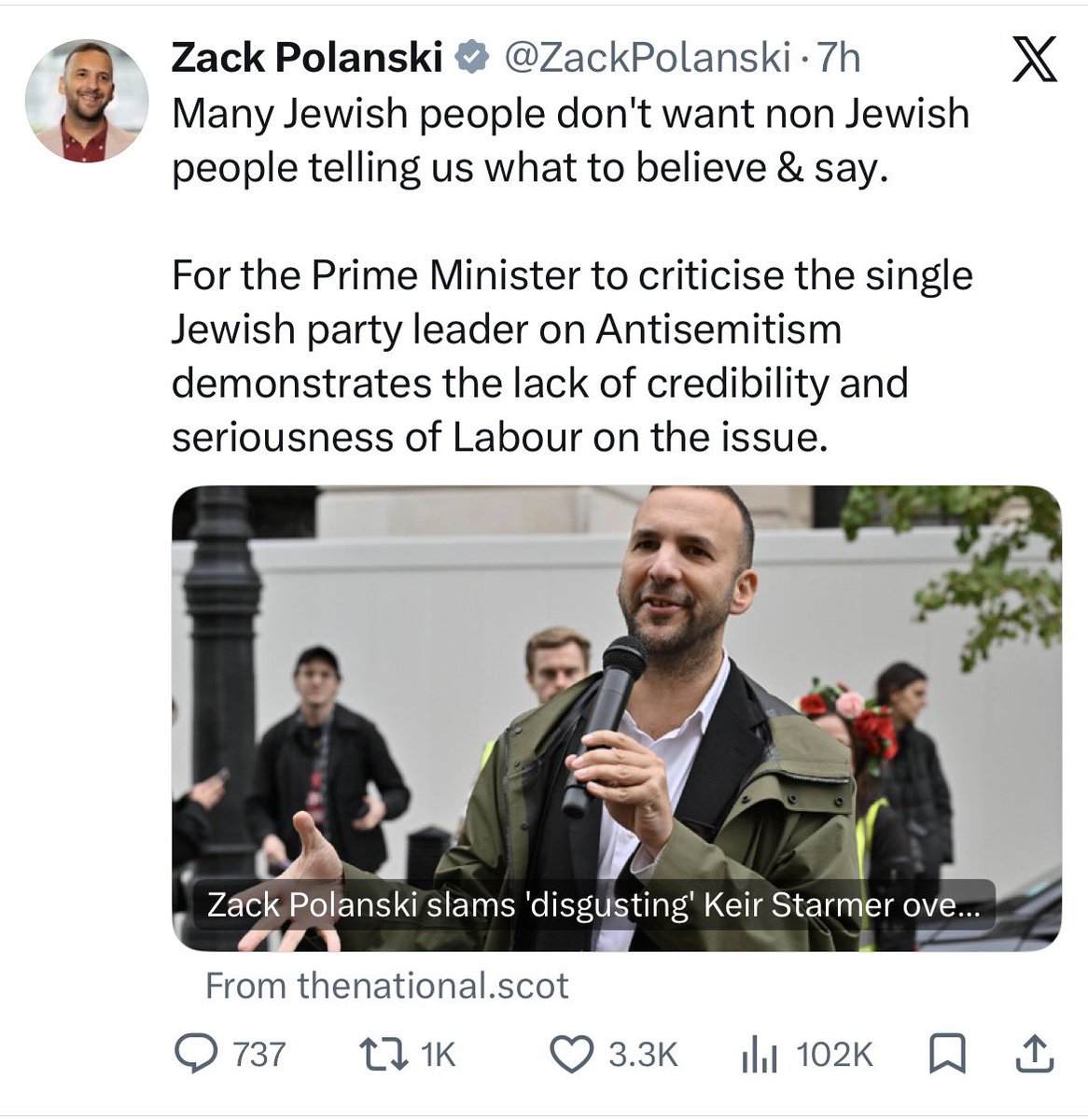 MaxE2review's tweet photo. Ok. I’m Jewish and I’m telling you you’re a deeply sinister and somewhat goofy fraud, who runs a party full of Islamists who hate Jews (and other ‘infidels’) https://t.co/W2oD7Qkq30