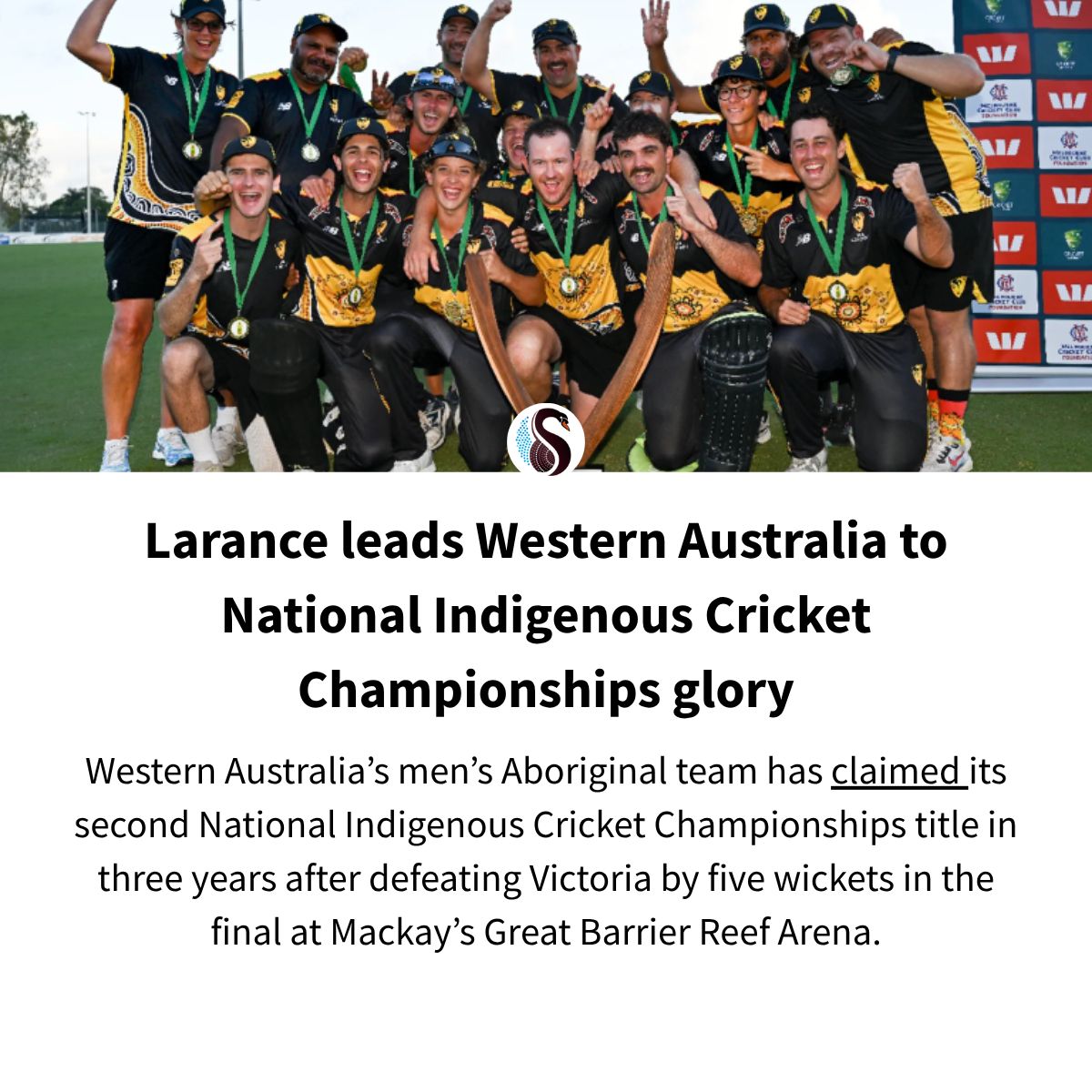 INews33's tweet image. Captain Brock Larance anchored the chase with an unbeaten 83 from 50 balls (an innings featuring five fours and seven sixes) as WA eased past Victoria’s target of 123 with 23 balls to spare.

indigenousnewsaustralia.com/2026/04/25/lar… 

#Aboriginal #Indigenous #news #policy #education