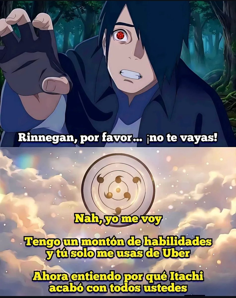 Jajaja literal, quitandole el Rinnegan solo le quitan los TP. De adulto Sasuke apenas usaba el Rinnegan ya estaba nerfeado antes de perderlo. ¿Opiniones?