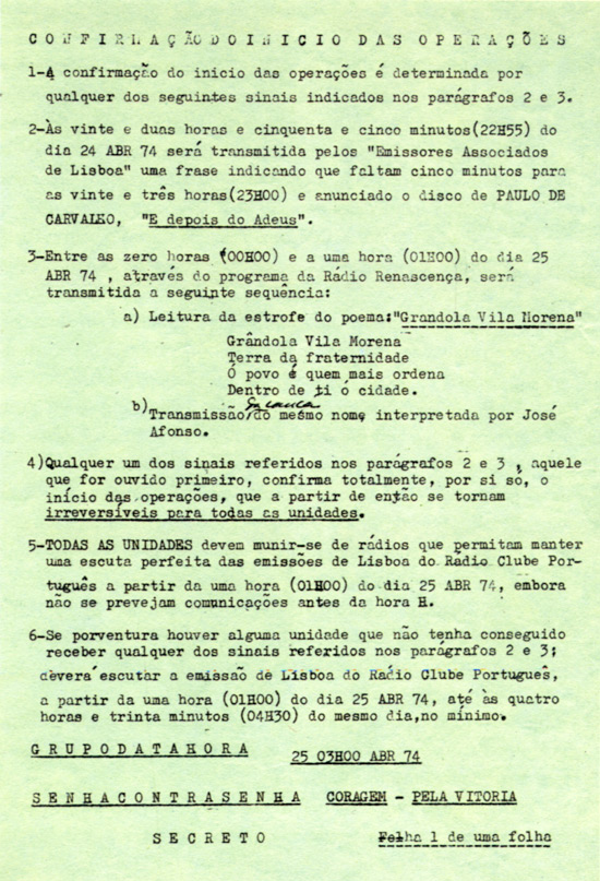 📷 Confirmação do início das operações militares - Senha: Coragem - Contra senha: Pela vitória  #25a74