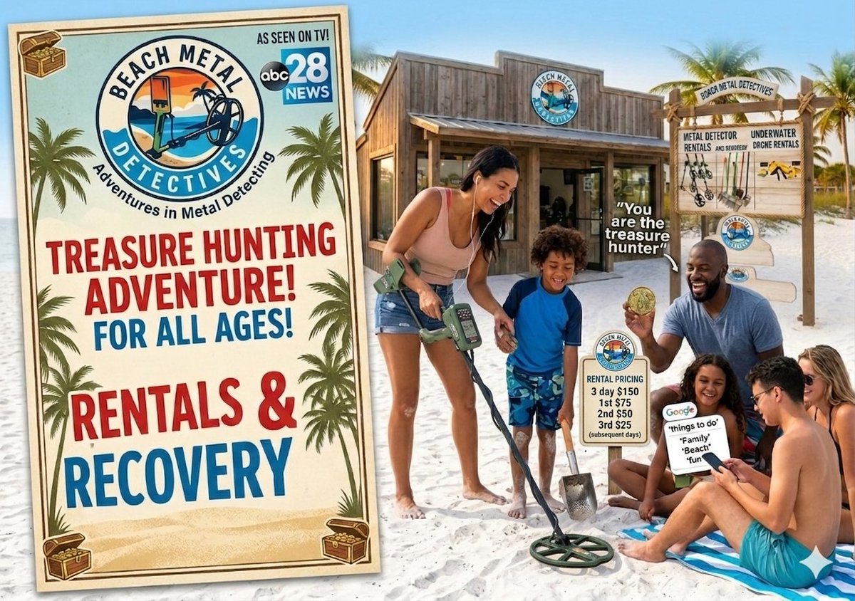 BeachMetalDicks's tweet image. #beachmetaldetectives #waterproof #metaldetector #rentals complete w/ 4ft #sandscoop and #findsbag #delivered &amp;amp; #pickedup #booknow #treasurehunt #today #TreasuredMemories #thingstodo #family #beach #24k #fun #onvacation #visiting #ClearwaterBeach #stpetebeach #indianrocksbeach