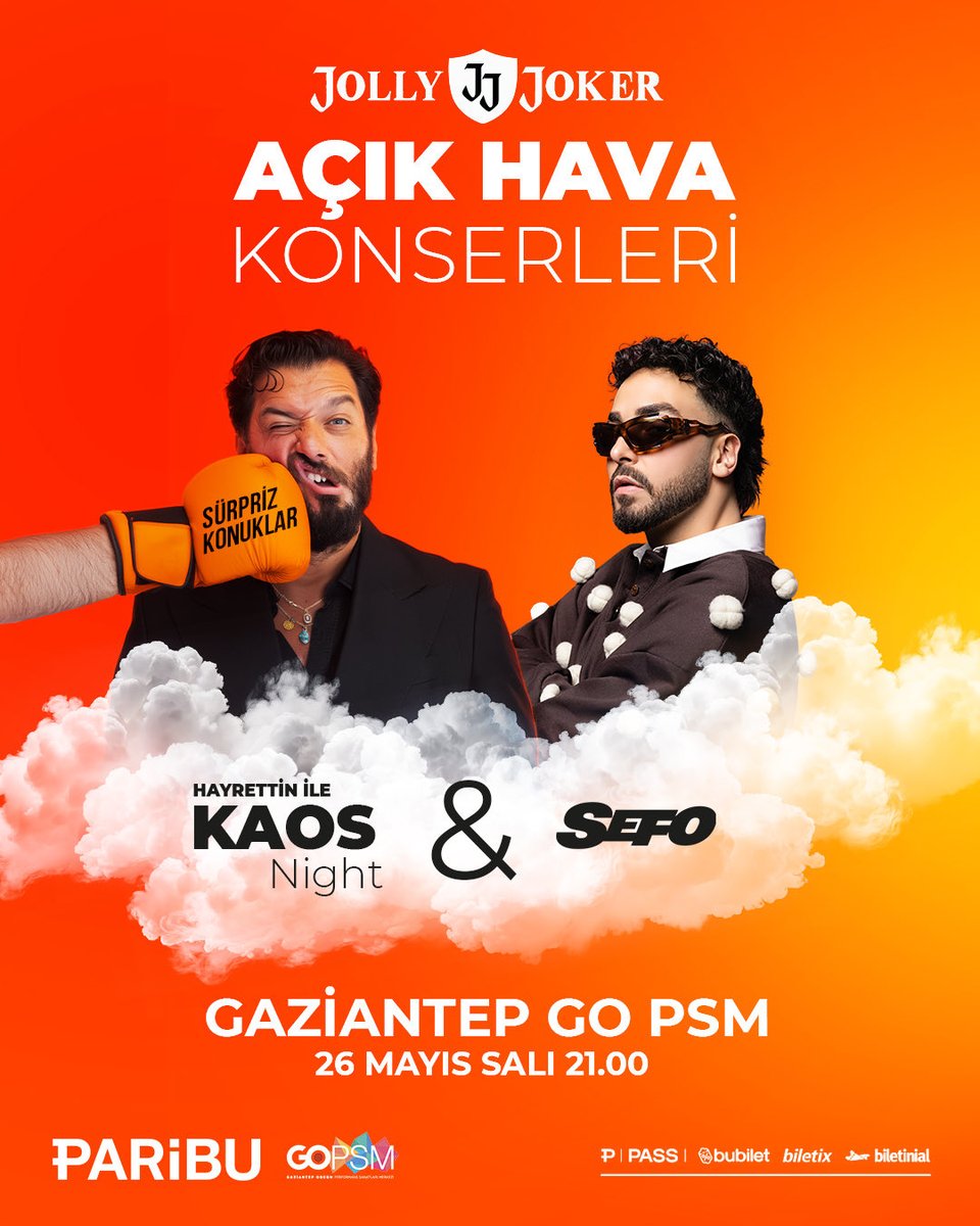 26 Mayıs Salı Gaziantep AçıkHava 🍿🎟️
Kaos Night &amp; Sefo
