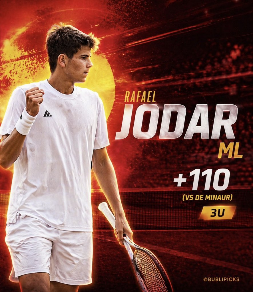 bublipicks's tweet photo. Madrid ATP 🇪🇸🎾

𝟯𝗨 𝗣𝗹𝗮𝘆 𝗼𝗳 𝘁𝗵𝗲 𝗗𝗮𝘆 🥇
🇪🇸Rafael Jodar ML +110 / 2.10

Hit a 𝗟𝗜𝗞𝗘 ❤️ - if you’re tailing fam!
Full read right below ⤵️ #FreeTony https://t.co/pqweG39Pvv