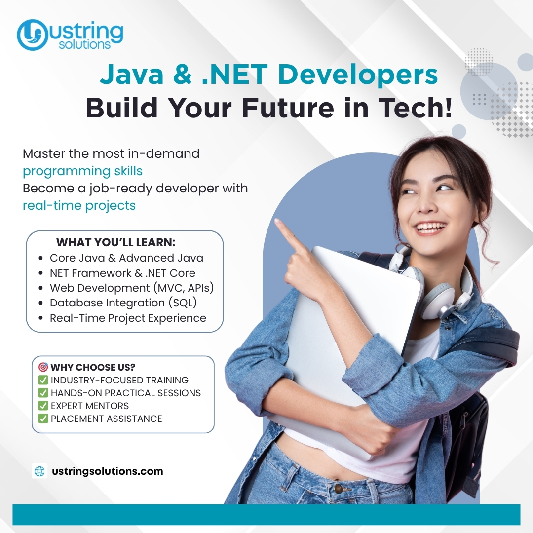UstringSolution's tweet image. Become a Job-Ready Java &amp;amp; .NET Developer

Learn in-demand skills:
✔ Java (Core + Advanced)
✔ .NET Framework &amp;amp; .NET Core
✔ Web Dev (MVC, APIs)
✔ SQL &amp;amp; Databases
💻 Real-time project experience
👉 Enroll now: ustringitcourses.com

#Java #DotNet #Coding #TechJobs #Developers