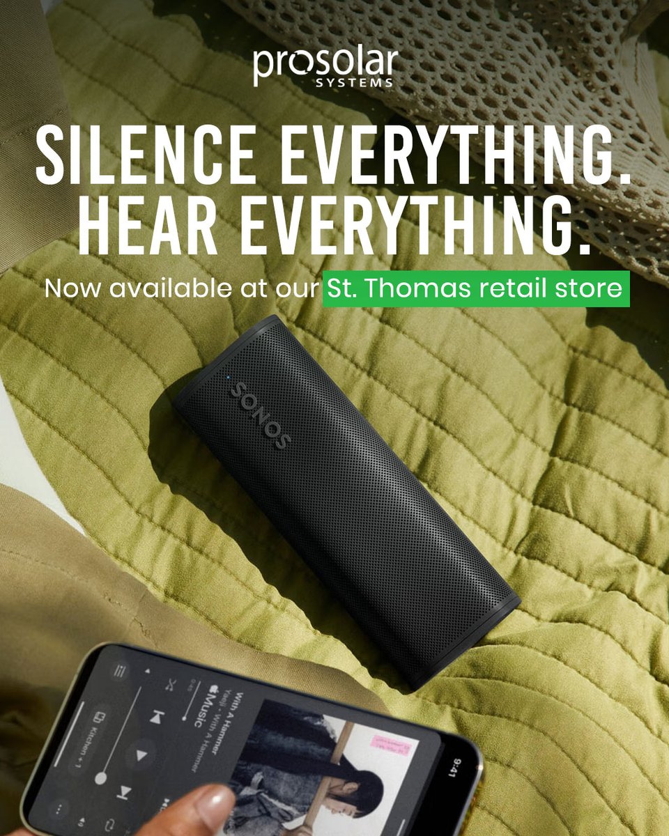 ProSolarAmerica's tweet image. Enjoy rich, clear audio wherever you are with Sonos. Designed for durability and performance, it’s the perfect addition to your home or outdoor setup.

340.201.4752
prosolarcaribbean.com

#ProSolarCaribbean #Sonos #SmartLiving #IslandLifestyle #SoundAnywhere #StThomasVI