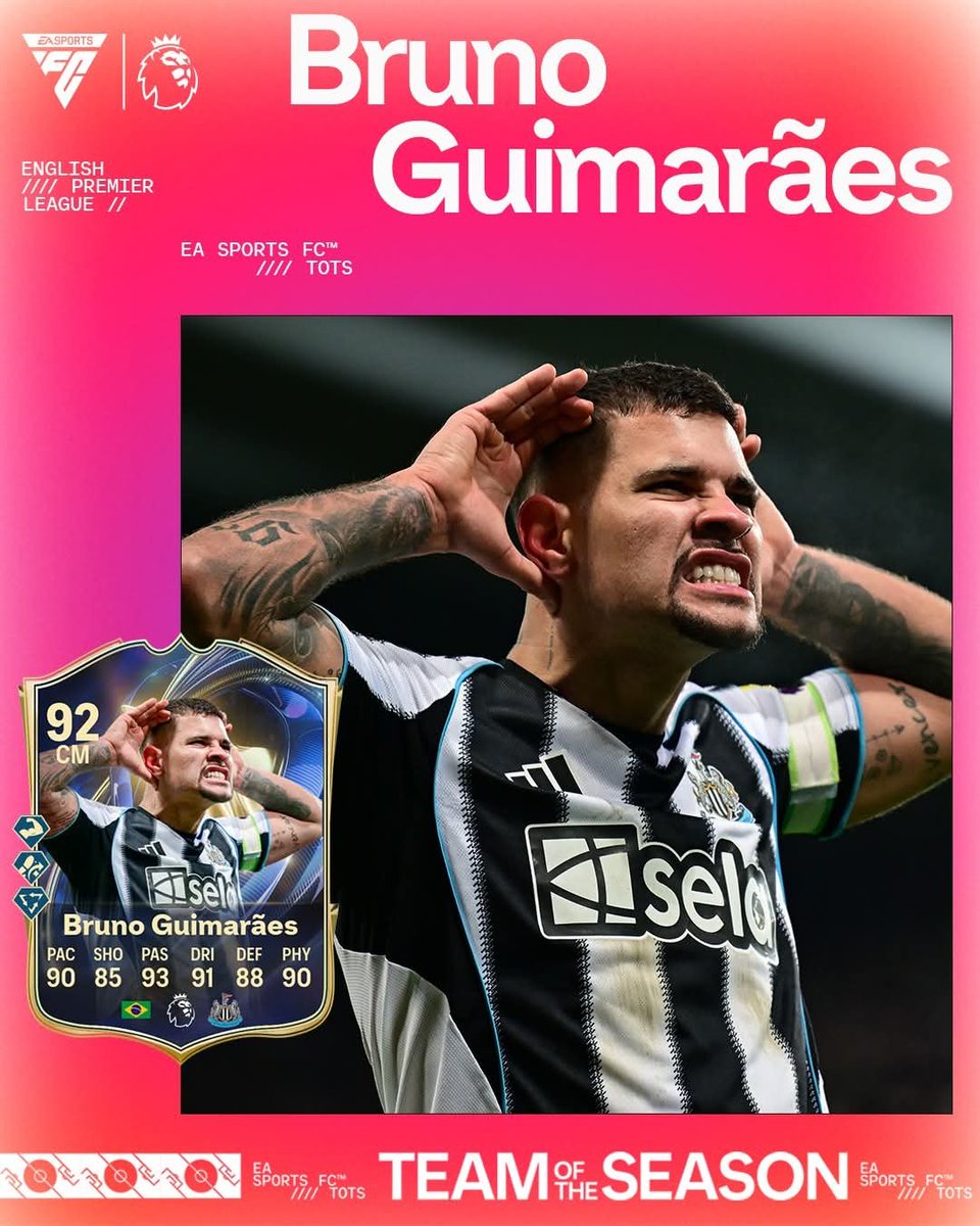 Magpie24_7's tweet image. Bruno Guimarães has made the EA Sports FC Premier League Team of the Season squad, while Lewis Hall is named as a Breakthrough Player! 👏🎮

Well deserved! 🖤🤍

#NUFC #NUFCNews #Newcastle #EPL