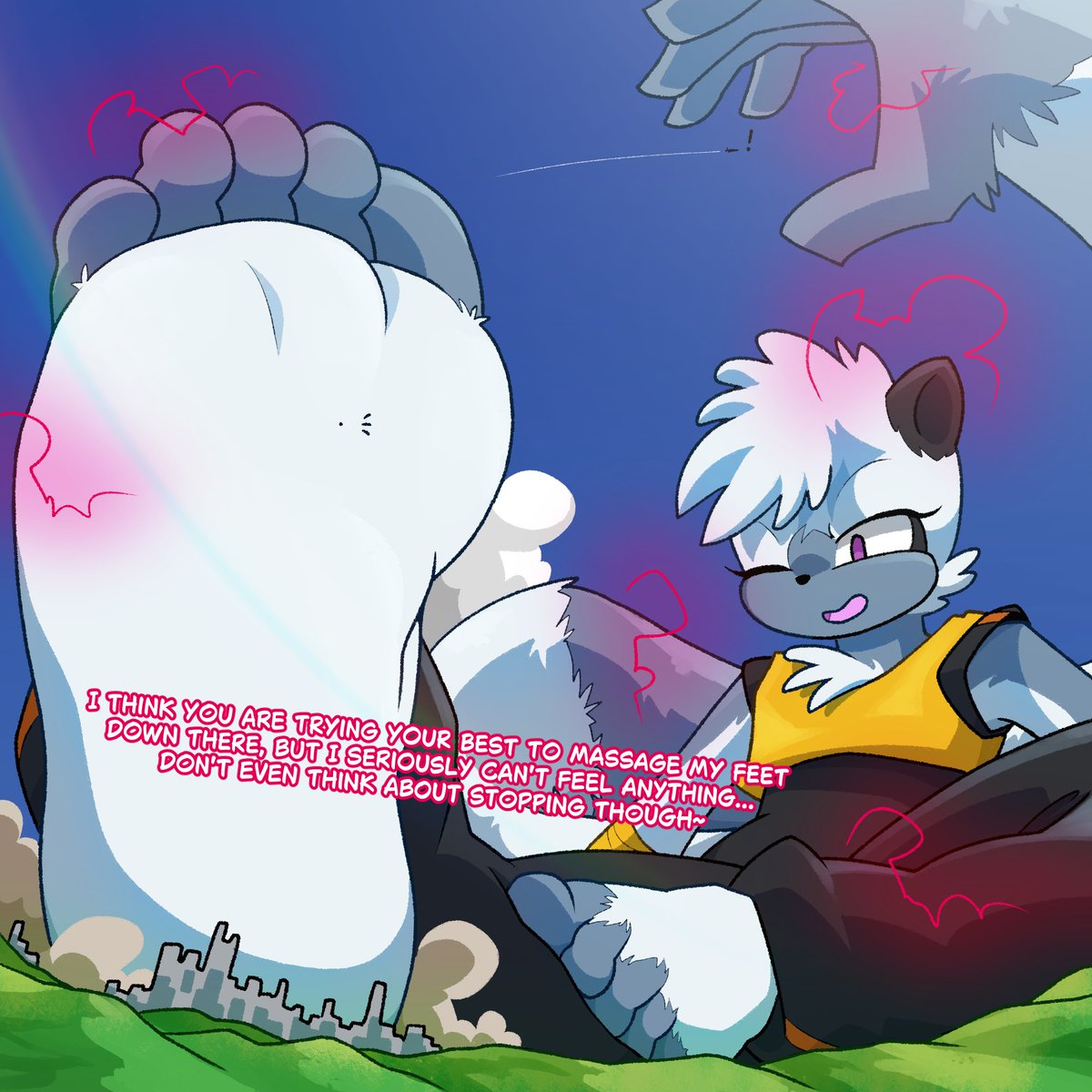 thesigmaarts's tweet image. [Tangle's Games and Growth 5-8]
Comm for CrispyDonut76
Up and up they go... especially when the tiny wants to grow just to please her... can't help to overgrow the Earth at that point!
#sizetwitter #giantess #furry #feet #paws