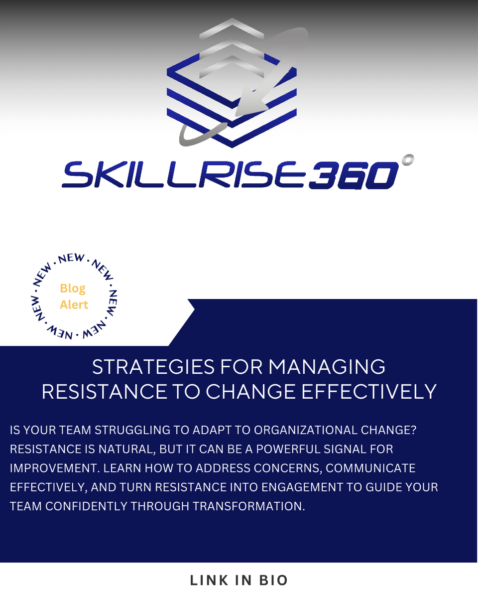 skillrise360's tweet image. Check out our blog for effective strategies for managing resistance! #ChangeManagement #CorporateTraining #LearningAndDevelopment #WorkplaceLearning #ProfessionalInsights #BusinessGrowth #SkillRise360