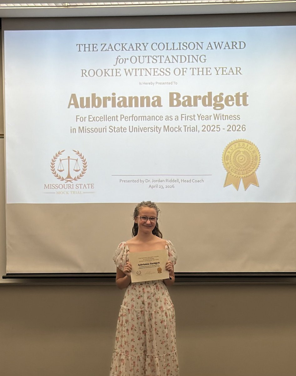 mo_trial's tweet photo. Last night was our 2025-2026 award banquet!
Zack Collison, Brooke Logan, Joshua Roberts, Stephanie Diaz, Nate Marshall, Masey Washington, Kathryn Wagner, Izzy McClanahan, Aubrianna Bardgett, Layna Mangiapanello, Carly Smith, Delilah Boggs, Hannah Killion, Dr. Jordan Riddell https://t.co/CdxXuIZQmb