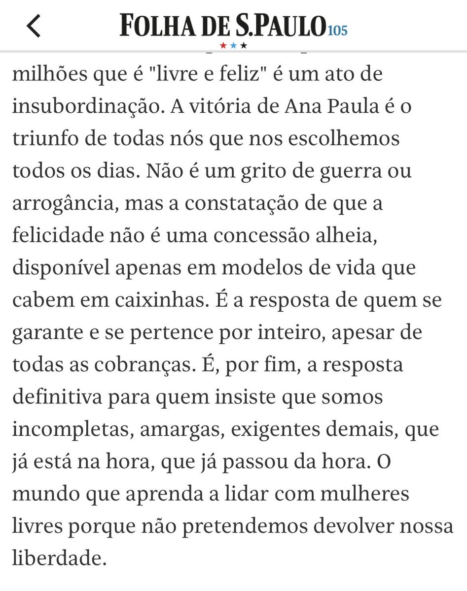 Excelente matéria!

"A vitória da Ana Paula é o triunfo de todas nós que nos escolhemos todos os dias."