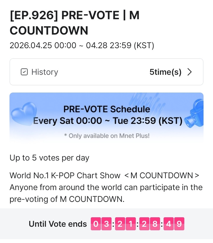 VoteRain_'s tweet photo. Raindears!!

M COUNTDOWN voting is now open!  Let’s vote for Cortis “REDRED” and show our support, every vote counts. Don’t miss it! 💚

Don’t forget to drop your screenshots in the comments! 

🗳 Voting ends: April 28, 11:59 PM
📱 1 device = 5 votes per day https://t.co/smRCRL94VX