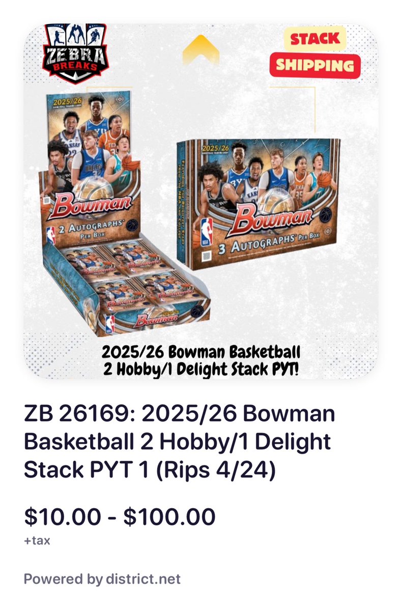 RefBrandonTolle's tweet image. 19 Left in PYT 1 of 25/26 Bowman Basketball 2 Hobby/1 Delight! Rips Tonight

district.net/product/zb-261…
#nbaa #ncaa #basketball
@midwestboxbreak @sports_district