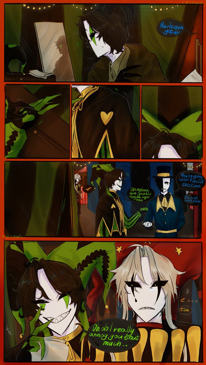 kavyka_'s tweet photo. harlequin calmed down a bit after the nightmare 💚🎪
Comic 🎪💚
pages (2\?)
#thefreakcircus #怪胎马戏团 ＃怪诞马戏团  #harlequin #thefreakcircusharlequin #tfc  #tfcharlequin https://t.co/oGdJ5h1G8v